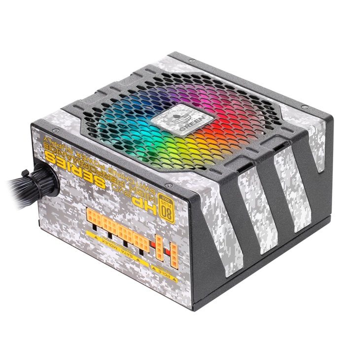 پاور  نیمه ماژولار گرین 700 وات مدل  GREEN HP EVO 700W RGB